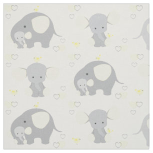 Tissu Elephant Jaune Safari Animal Nursery Baby Neutral