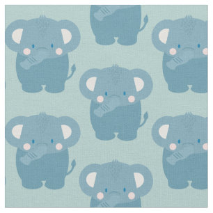 Tissu Elephant Motif bleu clair