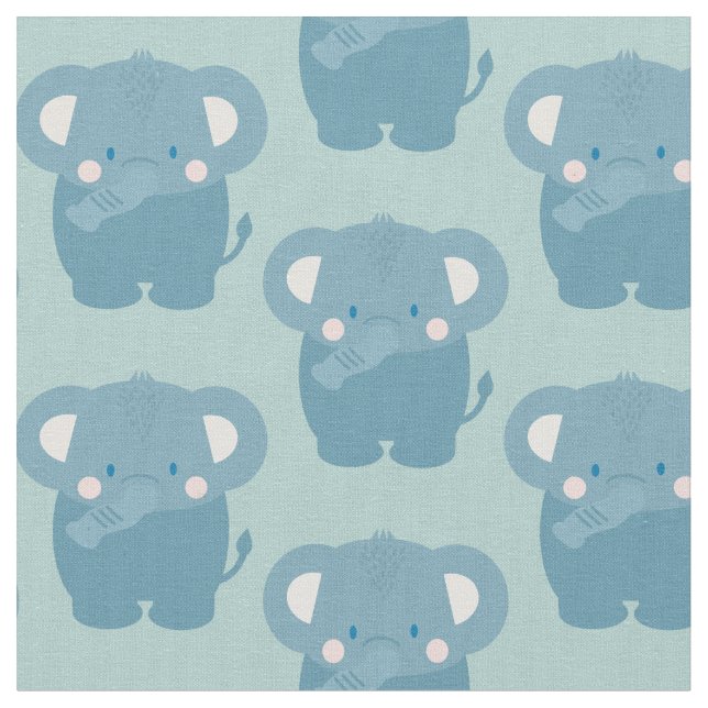 Tissu Elephant Motif bleu clair (Fermer)