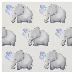 Tissu Eléphant mou avec des ballons de coeur Baby Boy N