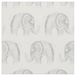 Tissu Éléphant peint à la main d'aquarelle moderne de