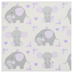 Tissu Elephant Purple Safari Animal Nursery Baby Girl