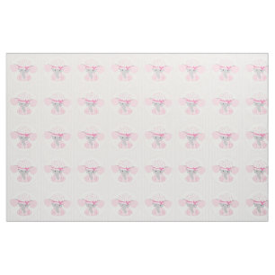 Tissu Éléphant rose de beau bébé