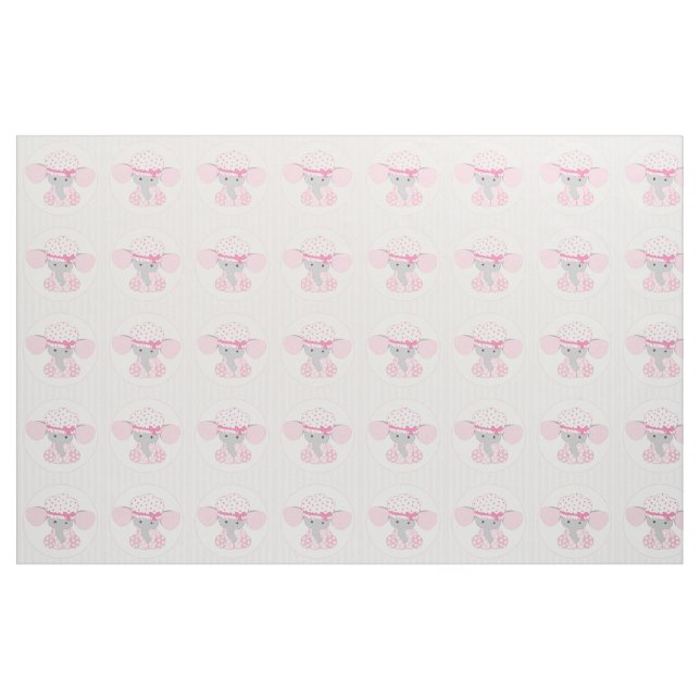 Tissu Éléphant rose de beau bébé (Yard)