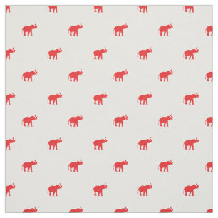 Tissu Éléphant rouge chanceux
