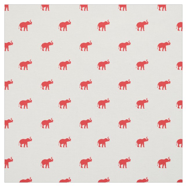 Tissu Éléphant rouge chanceux (Échantillon)