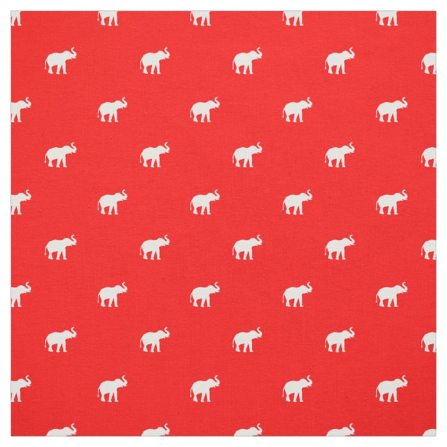 Tissu Éléphant rouge chanceux (Échantillon)
