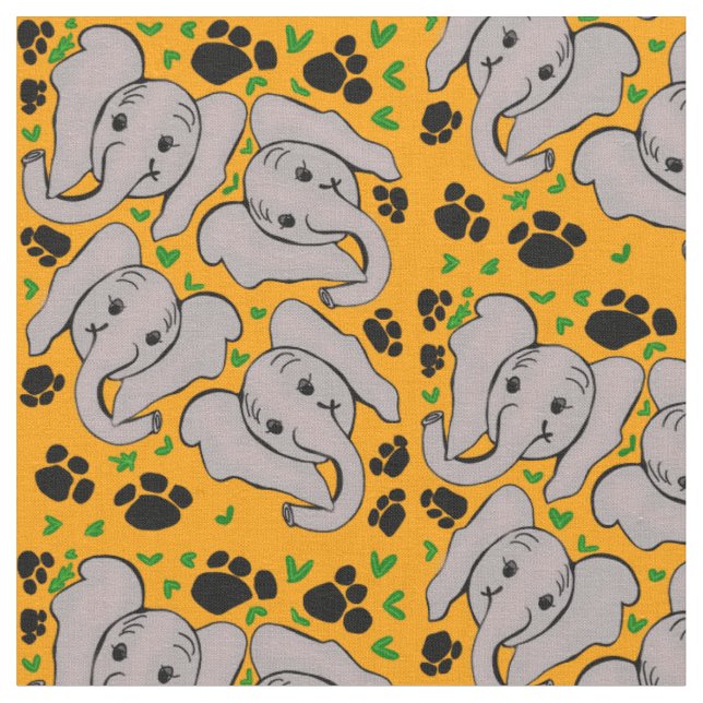 Tissu éléphants (Fermer)