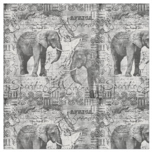 Tissu Éléphants africains
