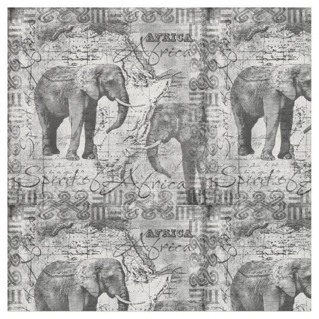Tissu Éléphants africains (Fermer)