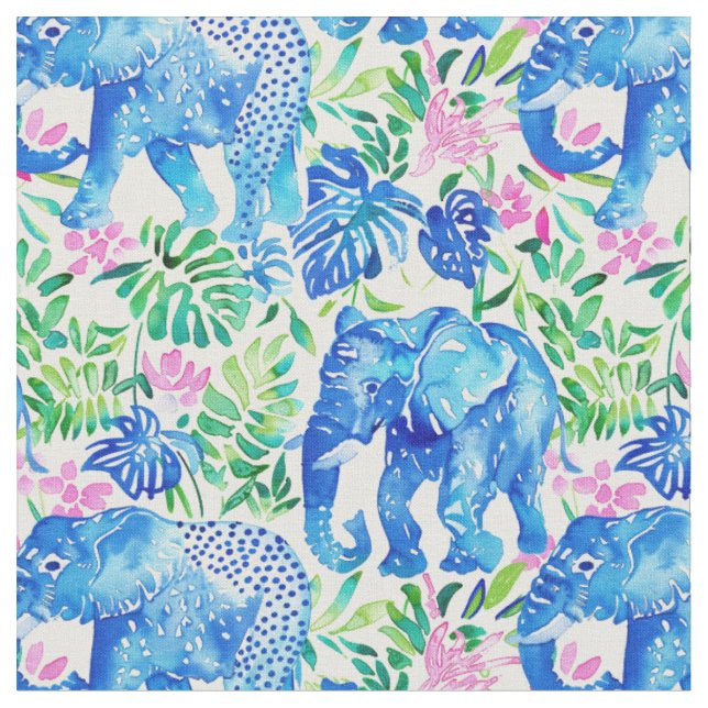 Tissu Éléphants douces de la jungle (Fermer)