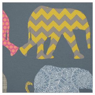Tissu éléphants et flamants de bébé