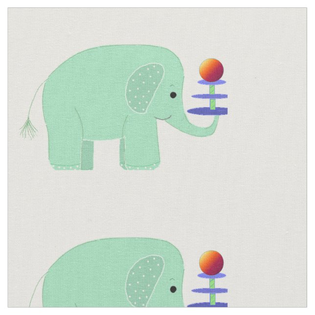 Tissu Éléphants fantaisistes (Fermer)
