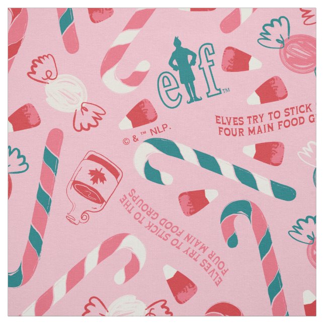 Tissu Elf Holiday Candy Motif (Échantillon)