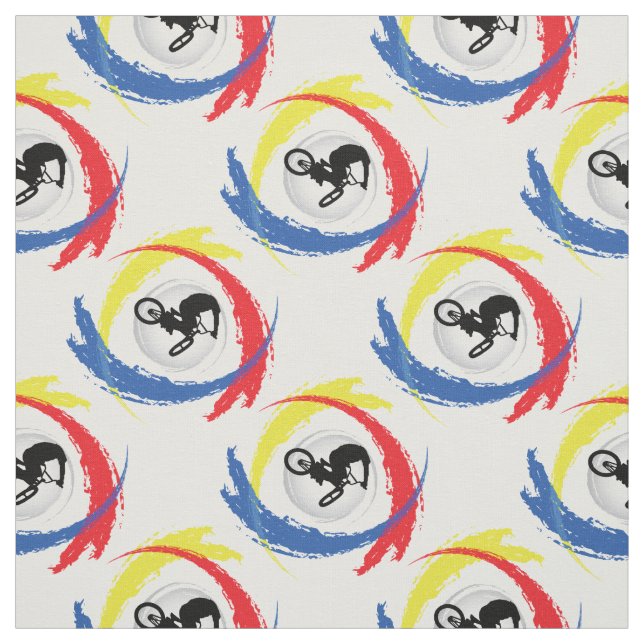 Tissu Emblème tricolore de BMX (Échantillon)