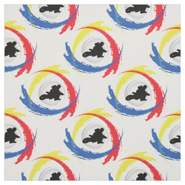 Tissu Emblème tricolore de motocross (Échantillon)