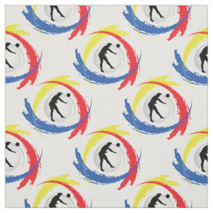 Tissu Emblème tricolore de sport de volleyball (version