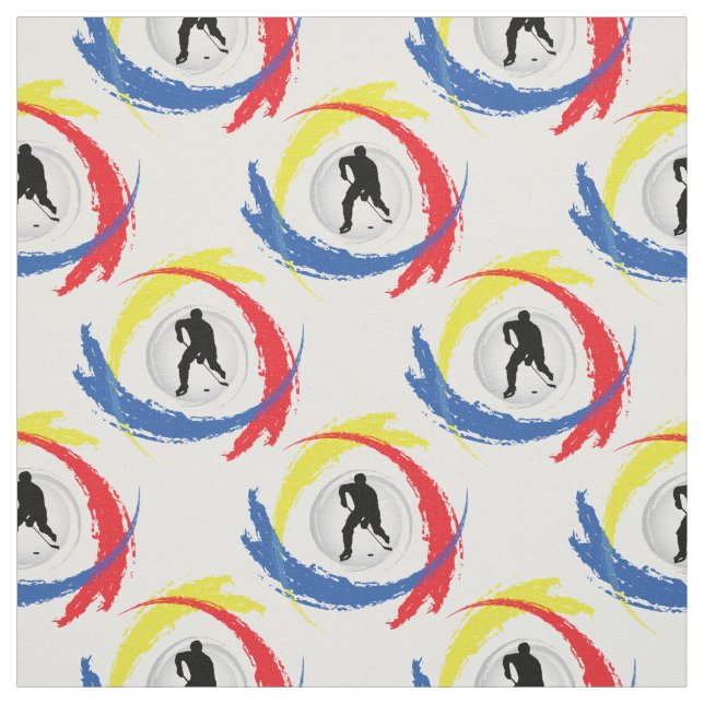 Tissu Emblème tricolore d'hockey (Échantillon)