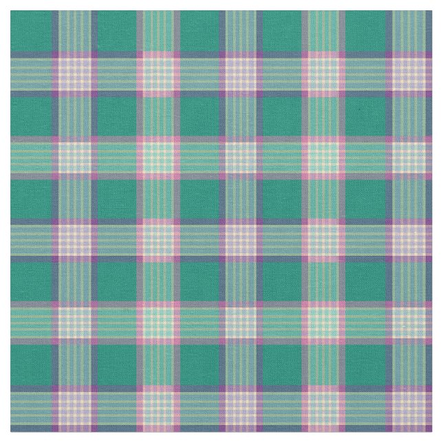 Tissu Émeraude vert et violet plaid mode (Fermer)