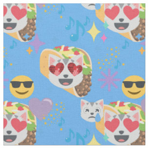 tissu émoji chat taco