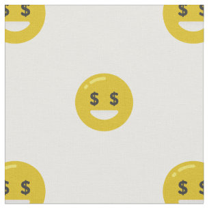 tissu émoji oeil argent