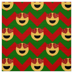 tissu émoji oeil coeur de noël