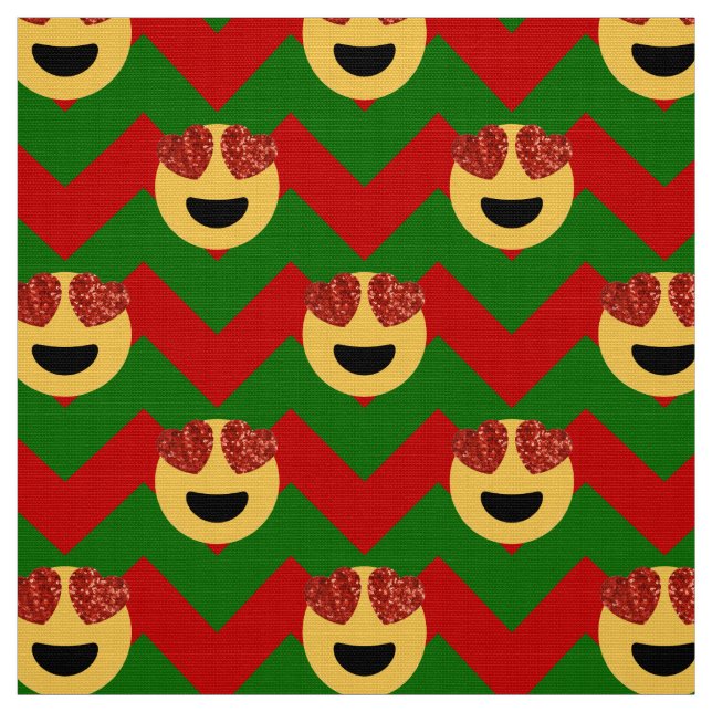 tissu émoji oeil coeur de noël (Échantillon)