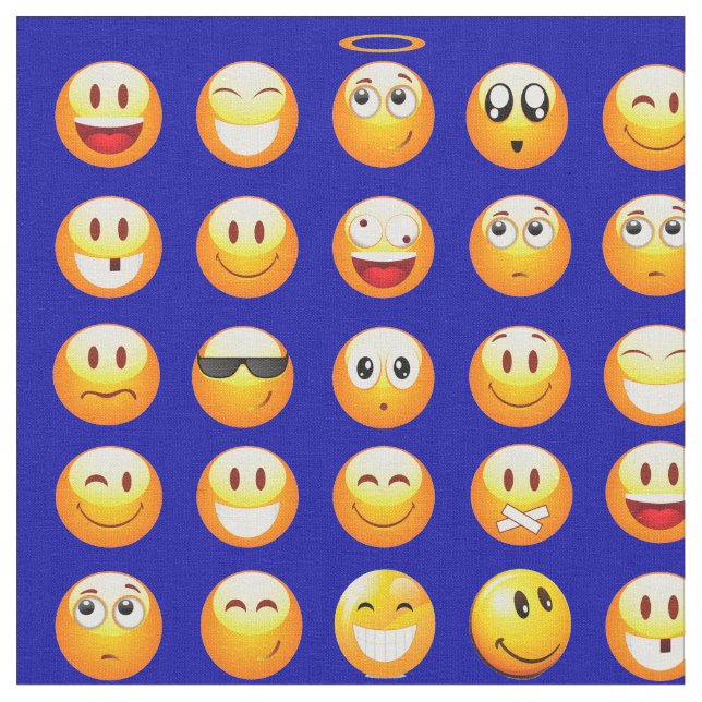tissu emojis bleu foncé (Fermer)