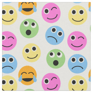 Tissu Émoticon Emojis coloré face à l'impression à m