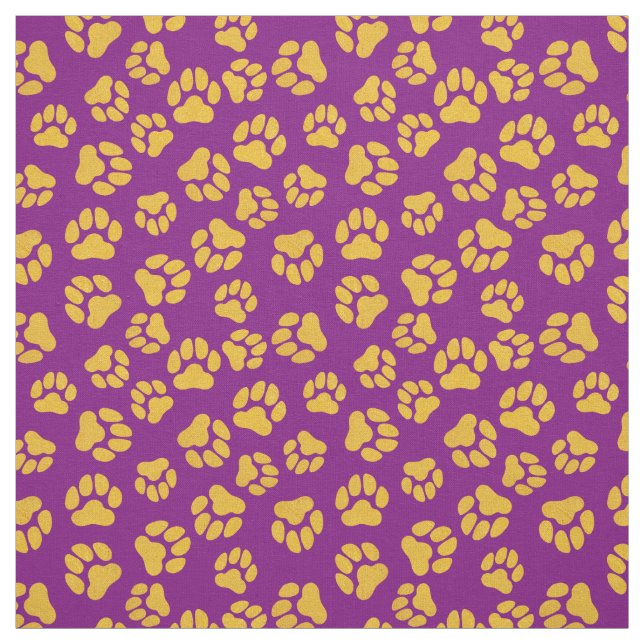 Tissu empreint de traces de pattes violettes et do (Échantillon)