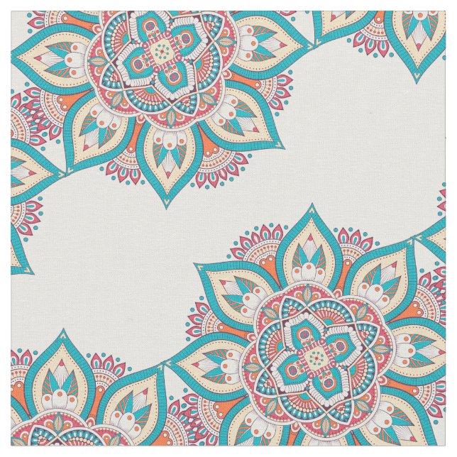 Tissu Empreinte colorée du mandala marocain (Fermer)