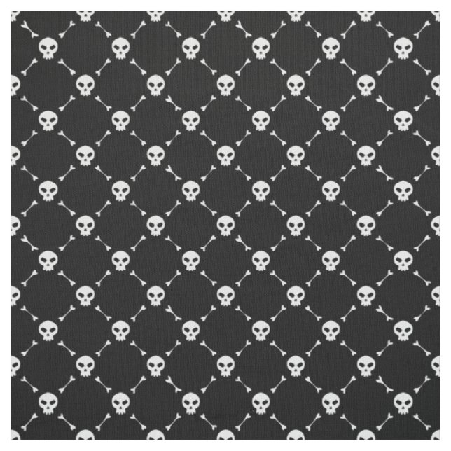 Tissu empreinte crâne noir blanc (Échantillon)