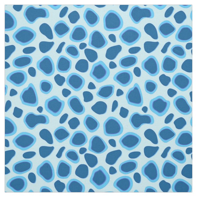 Tissu Empreinte de léopard - Cobalt foncé et bleu ciel (Échantillon)