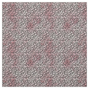 Tissu Empreinte de léopard noir blanc PinK