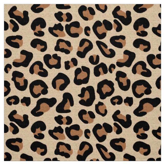 Tissu Empreinte de léopard, noir, Brown, rouille et bron (Échantillon)