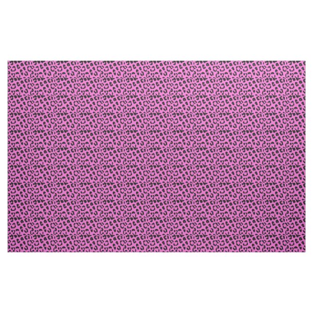 Tissu Empreinte de léopard noir et rose (Yard)