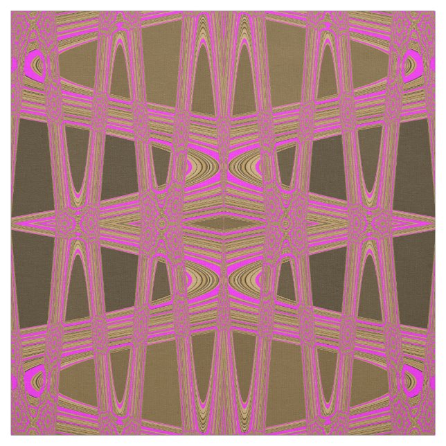 Tissu Empreinte de léopard rose Brown Zigzag Diamond Mot (Échantillon)