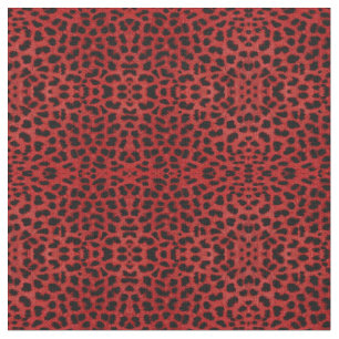 Tissu Empreinte de léopard rouge