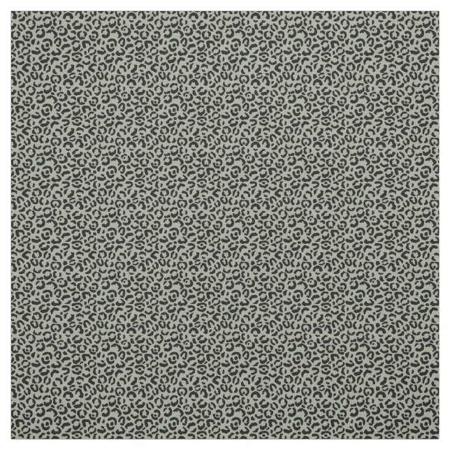 Tissu Empreinte de léopard vert noir (Échantillon)