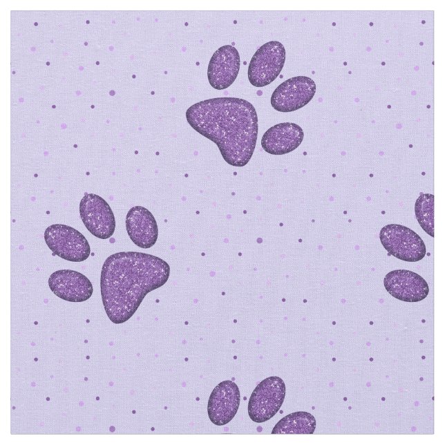 Tissu empreinte de patte de chat étincelant - violet (Fermer)