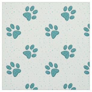 Tissu empreinte de patte de chat mousseux - menthe