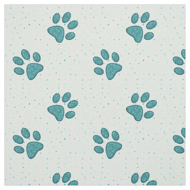 Tissu empreinte de patte de chat mousseux - menthe (Échantillon)