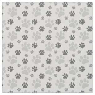 Tissu Empreinte de patte de chats gris Motif