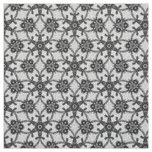 Tissu Empreinte dentelle antique - noir et blanc