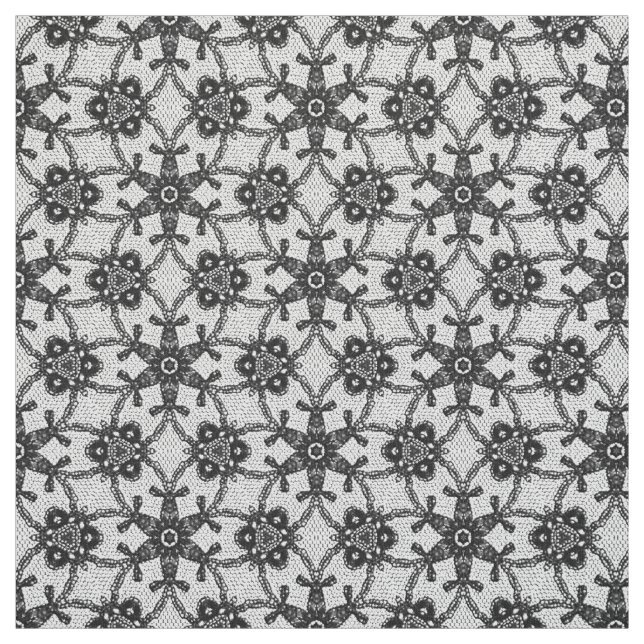 Tissu Empreinte dentelle antique - noir et blanc (Échantillon)