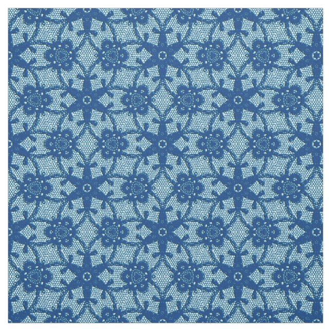 Tissu Empreinte dentelle antique - saphir et bleu pâle (Échantillon)