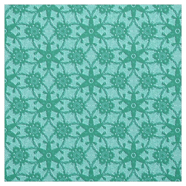 Tissu Empreinte dentelle antique - turquoise et aqua (Échantillon)