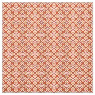 Tissu Empreinte florale kimono, pêche et mandarine orang