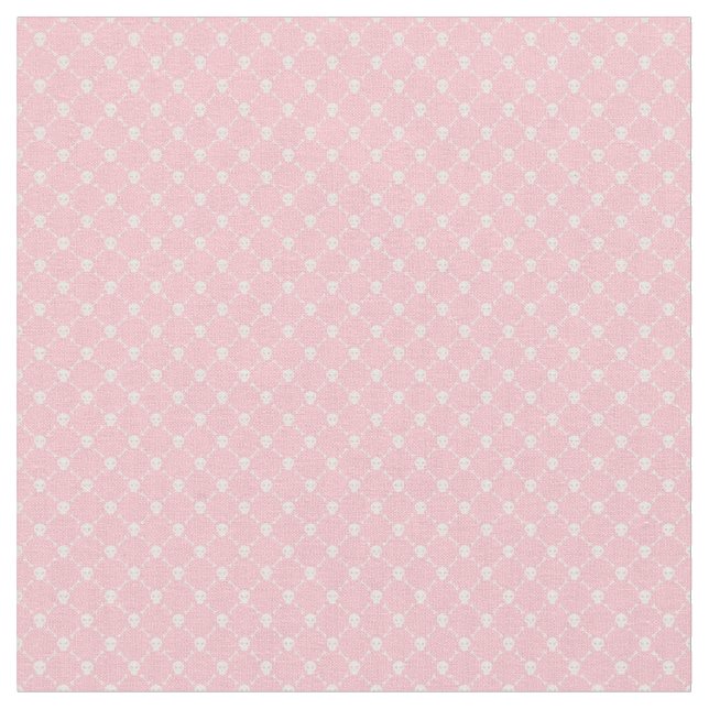 Tissu empreinte pastel rose halloween crâne croisés (Fermer)