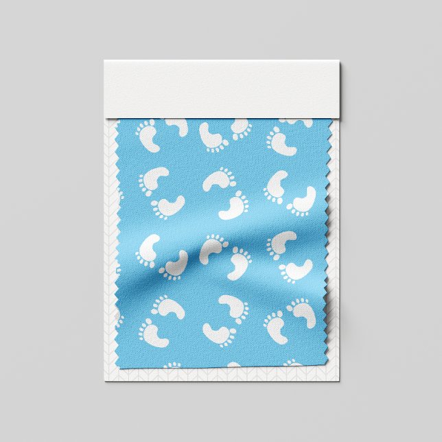 Tissu Empreintes bébé, Pied bébé, Marches, Bleu, Garçon (Créateur téléchargé)